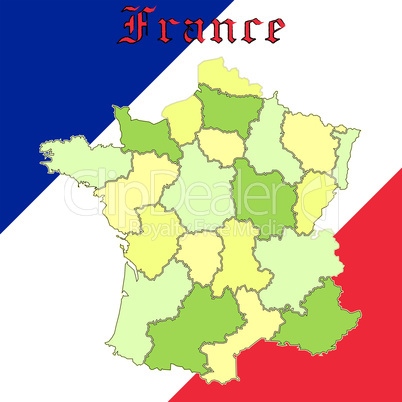 france map over national colors