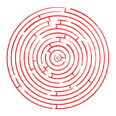round red maze against white
