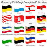 germany civil flags collection against white