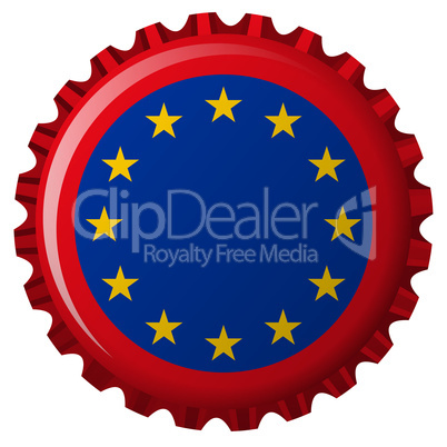 european union flag on bottle cap