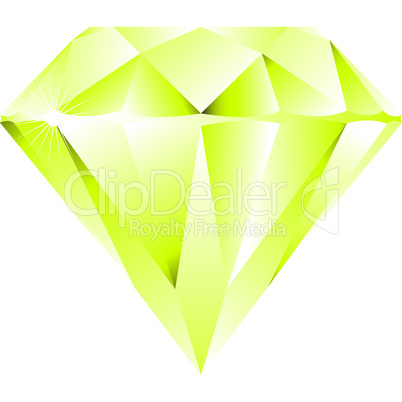 green diamond isolated on white