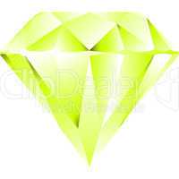 green diamond isolated on white