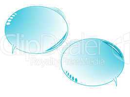 blue text bubbles isolated on white