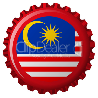 malaysia abstract flag on bottle cap