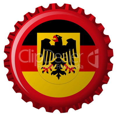 german popular flag over bottle cap
