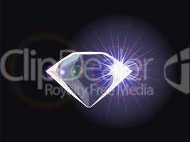 diamond with light reflection