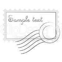 mail stamp isolated on white