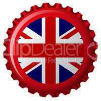 united kingdom stylized flag on bottle cap