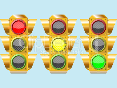 three different traffic lights