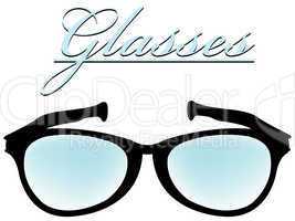 glasses silhouette isolated on white