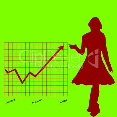 business chart and women