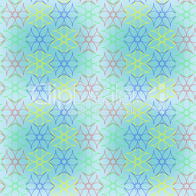 abstract seamless flowers pattern extended