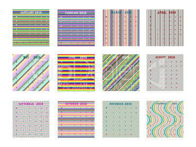 montly stripes calendar 2010