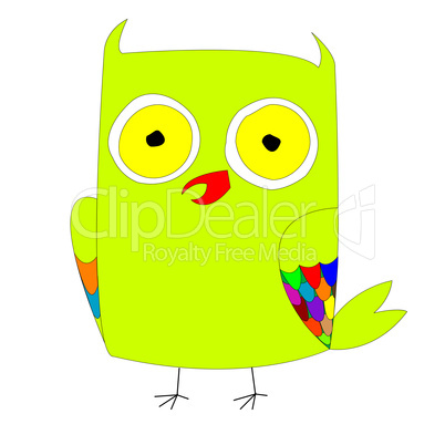 stylized green owl
