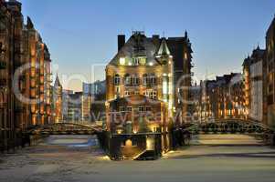 Hamburger Speicherstadt im Winter