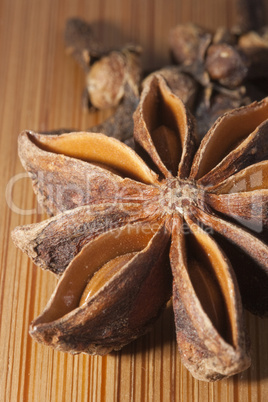 Kitchen board with spices