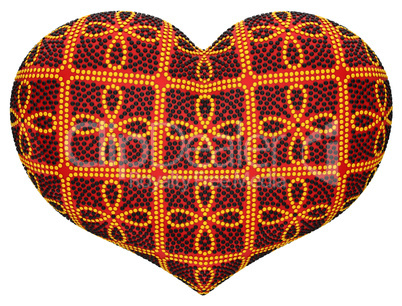 Red heart inlaid with diamonds