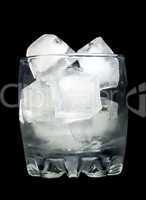 Refreshment: Glass with ice cubes
