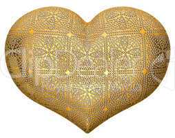 Golden heart shape inlaid with diamonds