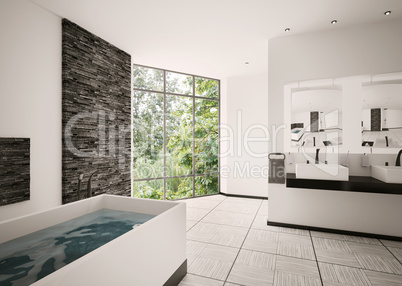 Modern bathroom interior 3d render