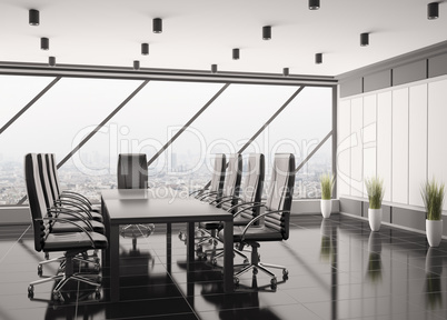 Modern boardroom interior 3d