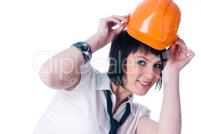 Girl in helmet