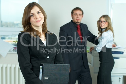 Businesswoman with team