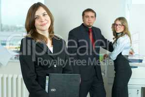 Businesswoman with team