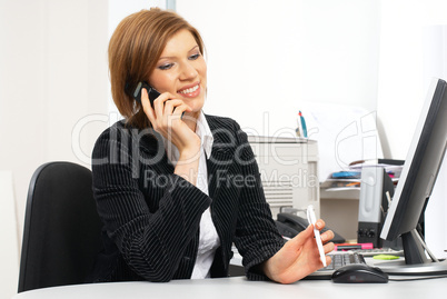 Businesswoman with computer