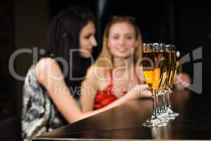 Young women in a bar