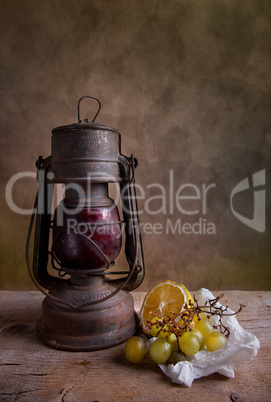 Lamp and Fruits