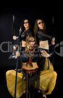 Three woman with spear