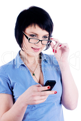 Girl writing sms