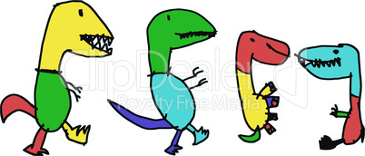 FOUR FUNNY DINOS