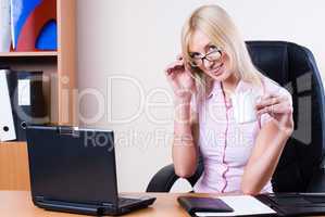 Business woman with laptop