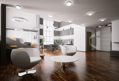 Apartment interior 3d render