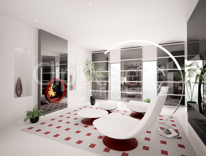 Interior of living room 3d render