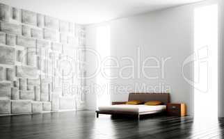 Modern bedroom interior 3d