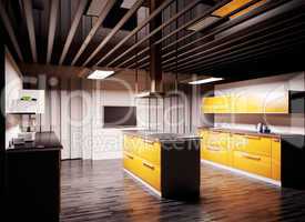 Modern kitchen 3d render