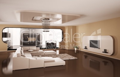 Interior of apartment 3d render