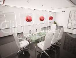 Modern boardroom interior 3d