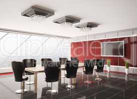 Modern boardroom with lcd interior 3d