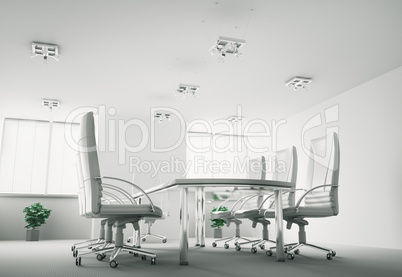 White conference room interior 3d