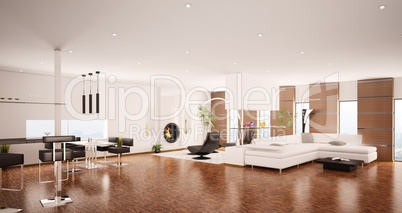 Interior of modern apartment 3d render