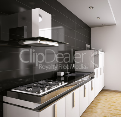 Modern kitchen interior 3d
