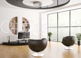 Living room interior 3d