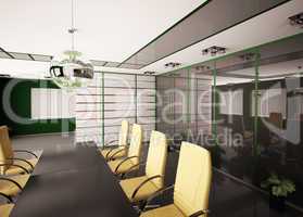 Modern boardroom interior 3d