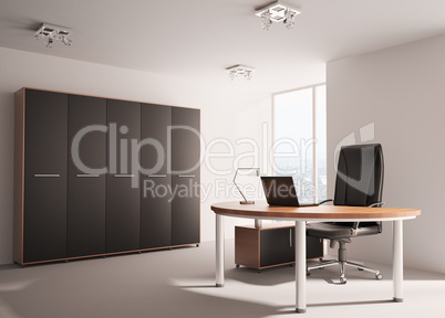 Modern office interior 3d
