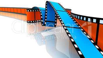 Blue and orange 3d blank films