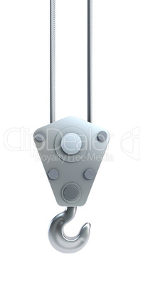 isolated crane hook 3d render